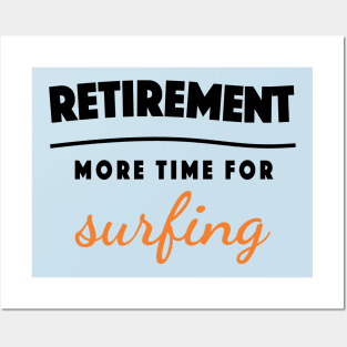 Retirement Gift Retired Elderly Party Surfing Posters and Art
